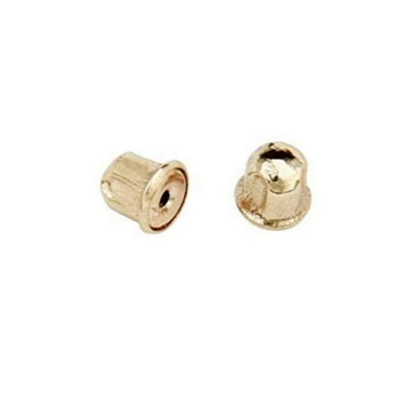 14K Solid Gold Screwbacks. A Pair of Earring Backs. Backing Only. 3x3.5mm - Picture 1 of 6